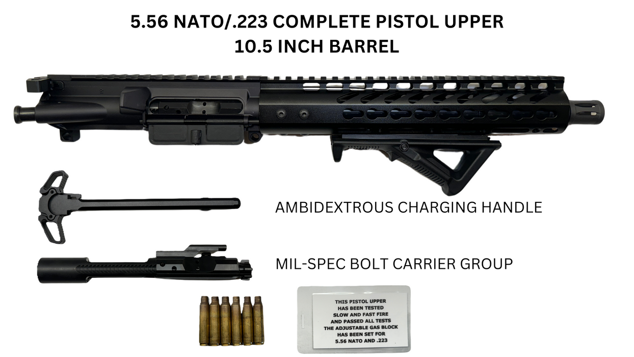 5.56 Nato/.223 Complete Pistol Upper | 10.5 INCH Barrel