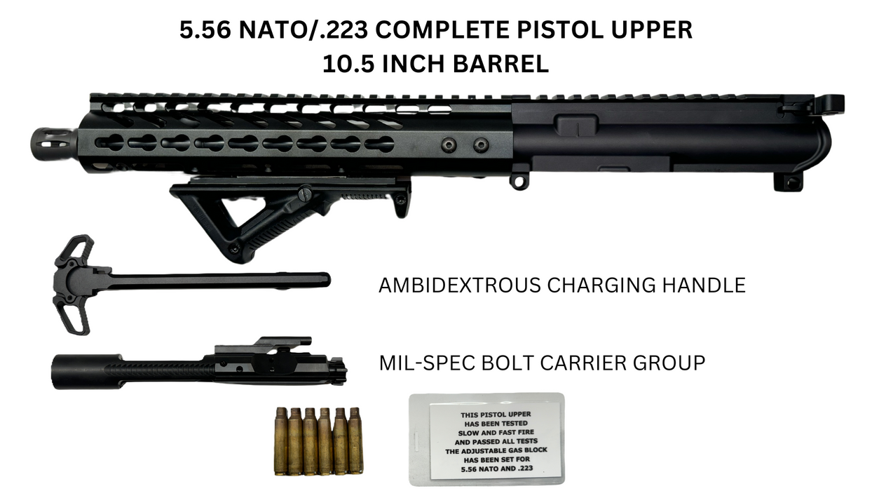 5.56 Nato/.223 Complete Pistol Upper | 10.5 INCH Barrel