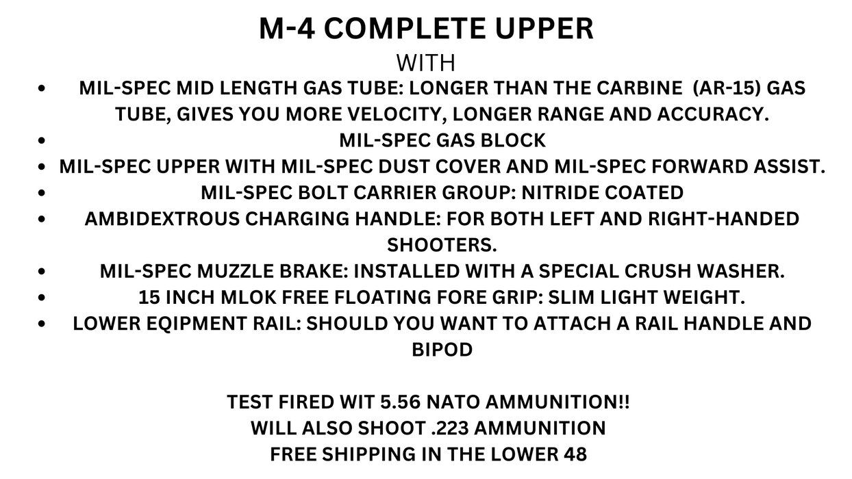 M-4 Complete Upper | 16.25 INCH Wylde Barrel